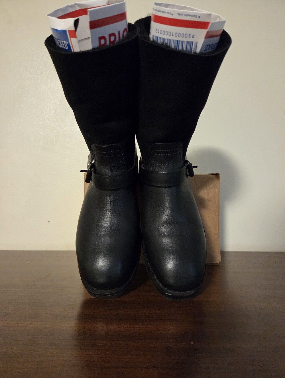 Rag & Bone Oliver Black Leather Suede Shearling Moto Boots Womens Sz 37.5 US 7.5 - Picture 4 of 13